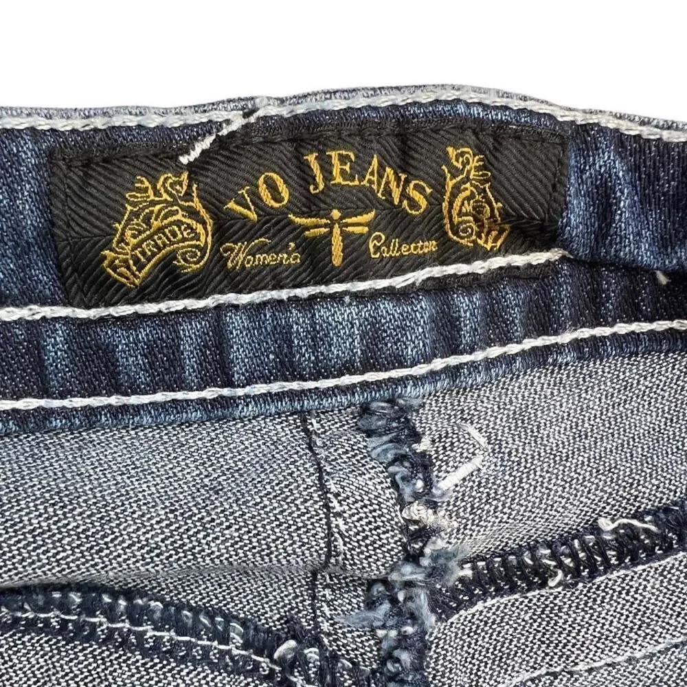 V.O. Jeans | Blue Embellished-Pocket Jeans - Women 30 Boot Cut Low Rise Y2K